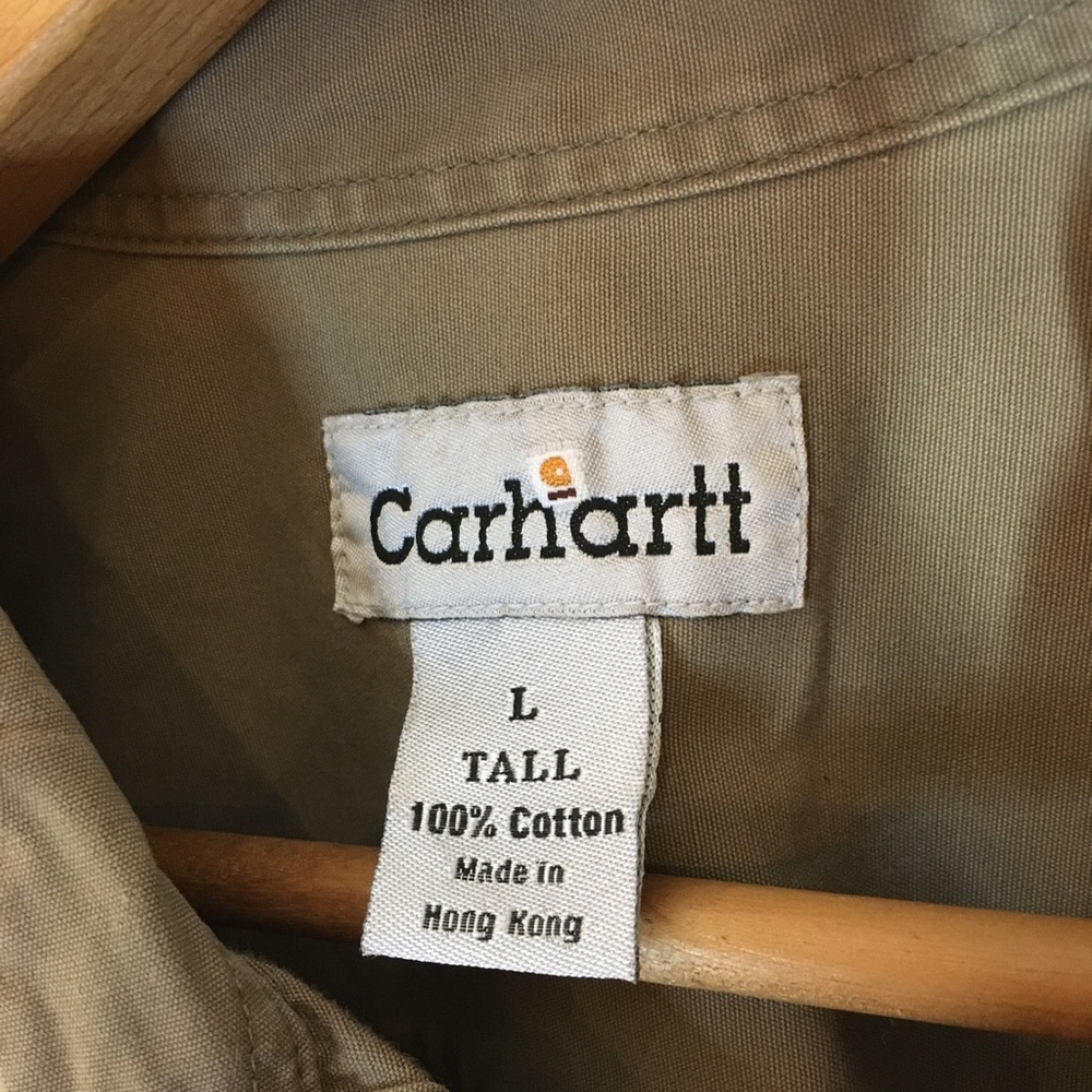 Carhartt brown Mens casual button down shirt size large tall great condition - Picture 2 of 3